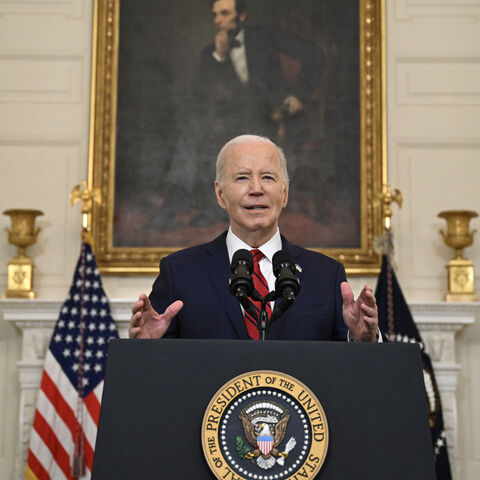 US President Joe Biden speaks after signing the foreign aid bill at the White House in Washington, DC, on April 24, 2024.