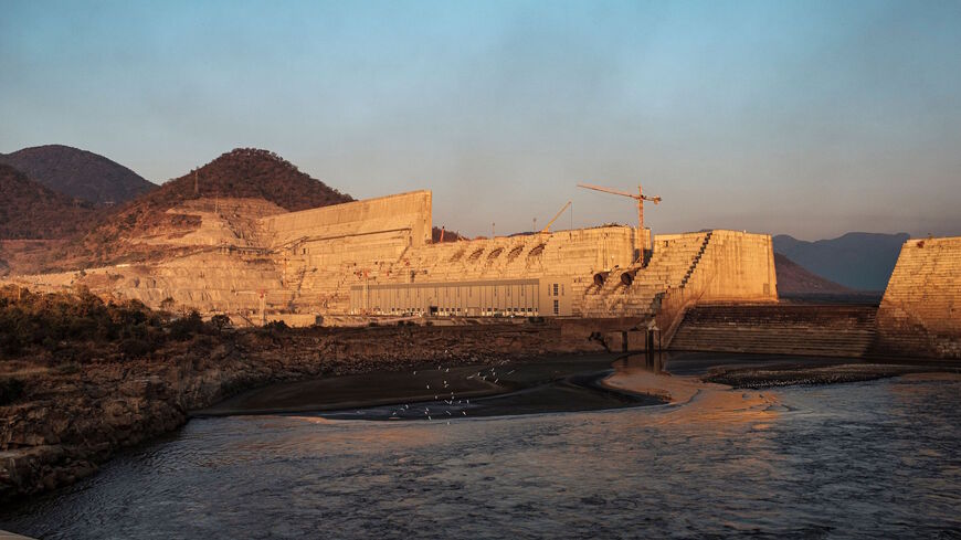 A general view of the the Grand Ethiopian Renaissance Dam (GERD), near Guba in Ethiopia, on Dec. 26, 2019. 