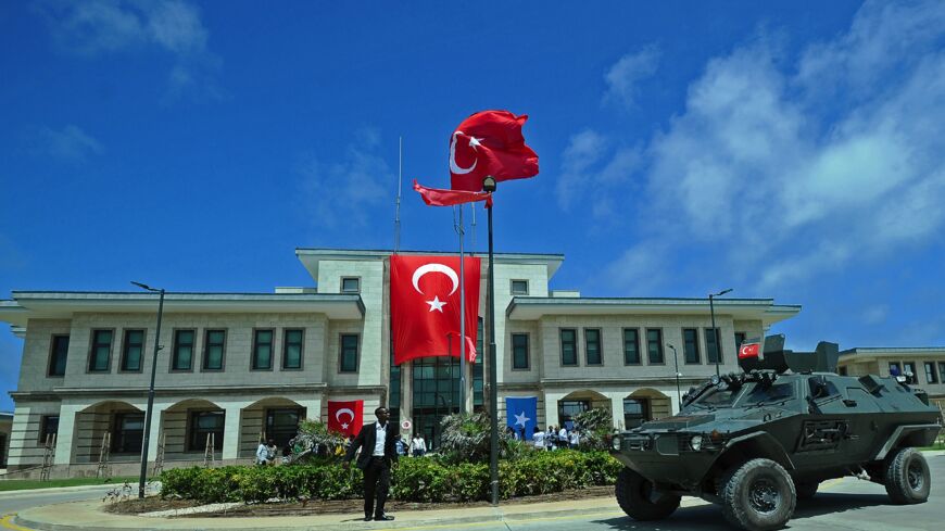 This picture taken on June 3, 2016, shows the newly opened Turkish Embassy in Mogadishu. 