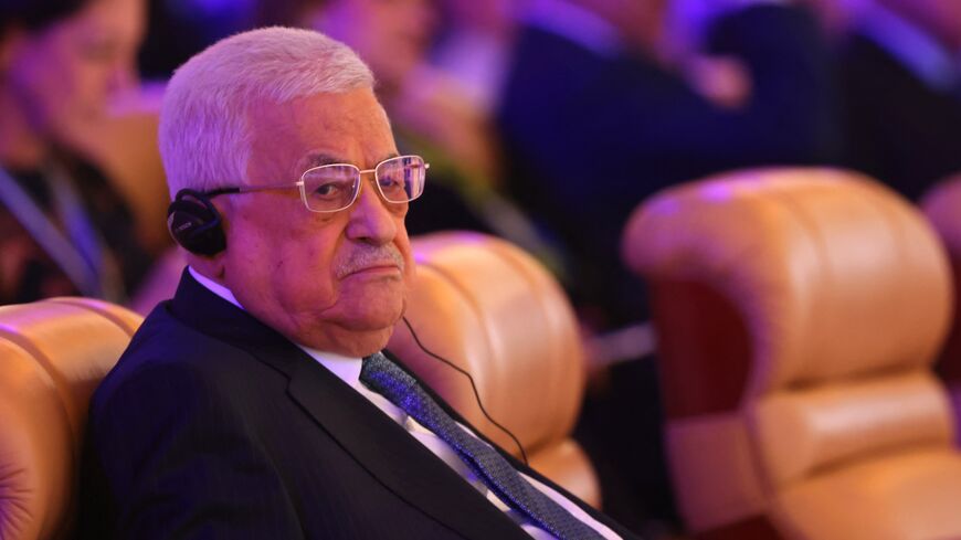 Palestine's President Mahmoud Abbas attends the World Economic Forum Special Meeting in Riyadh on April 28, 2024.