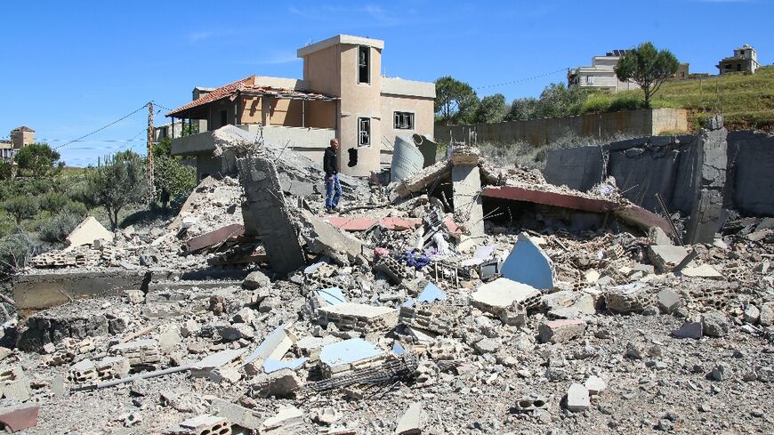 A house destroyed in an Israeli air strike on the village of Kfar Hamam in southern Lebanon where officials estimate the damage from Israeli bombardment in seven months of cross-border hostilities at $1.5 billion