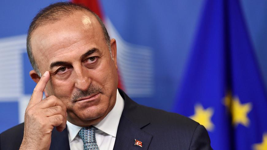 Turkish Foreign Minister Mevlut Cavusoglu gestures during a news conference at the European Commission in Brussels, Belgium July 25, 2017. REUTERS/Eric Vidal - RTX3CUTU