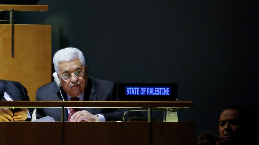 Palestinian President Mahmoud Abbas attends the 72nd United Nations General Assembly at U.N. headquarters in New York, U.S., September 19, 2017. REUTERS/Eduardo Munoz - RC18BCA57BD0