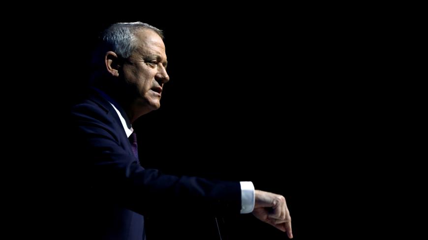 Leader of Israeli Blue and White party Benny Gantz speaks at the Institute for National Security Studies (INSS) conference in Tel Aviv, Israel January 29, 2020. REUTERS/Corinna Kern - RC2UPE9HAC8E