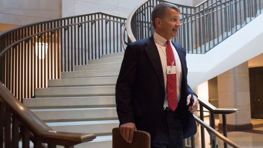 Erik Prince, former Navy Seal and founder of private military contractor Blackwater USA, arrives to testify during a closed-door House Select Intelligence Committee hearing on Capitol Hill in Washington, DC, November 30, 2017. / AFP PHOTO / SAUL LOEB        (Photo credit should read SAUL LOEB/AFP via Getty Images)