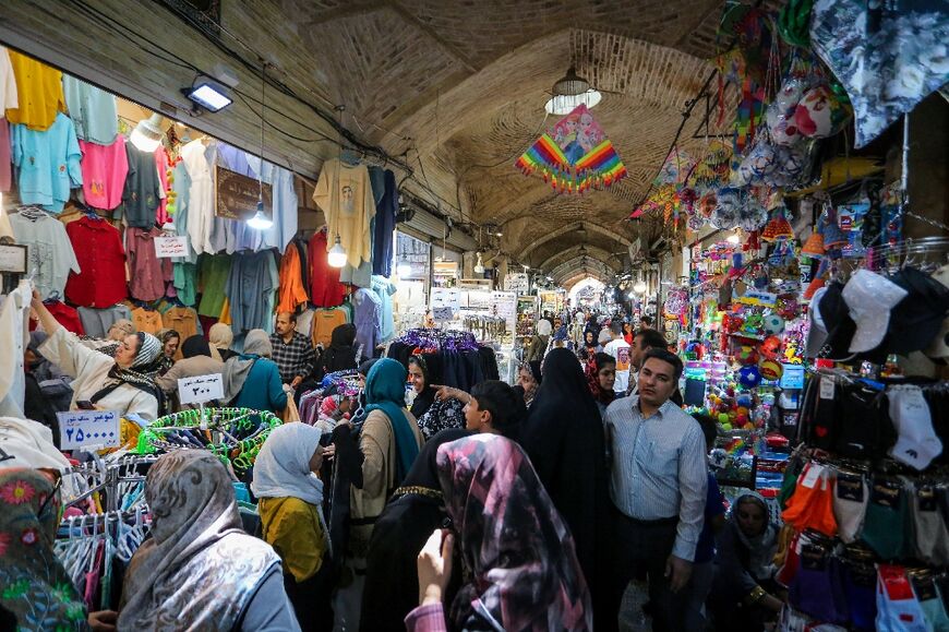 Business as usual at a bazaar in Isfahan on April 19