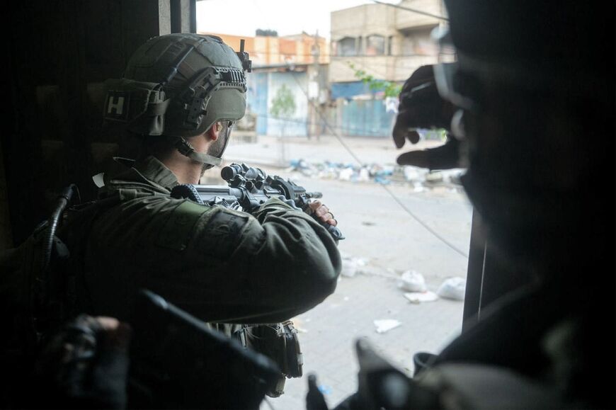 Israeli soldiers operating in the Gaza Strip in a picture released by the army on June 23, 2024