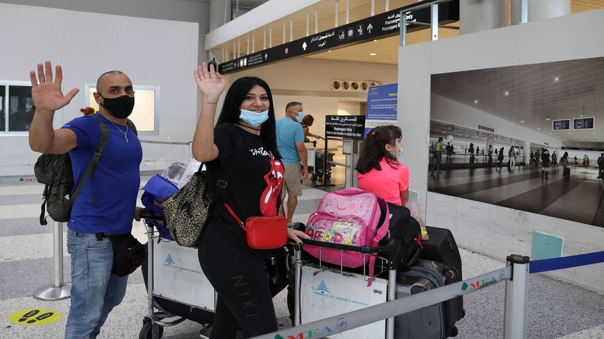 Members of the Abi Haidar family depart from Beirut International Airport on their way to Cyprus, Lebanon, Sept. 2, 2021.