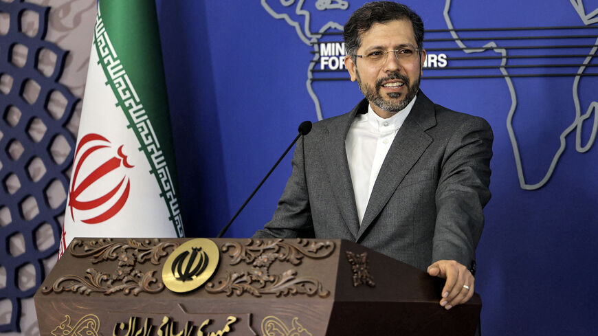 Iran's Foreign Ministry spokesman Saeed Khatibzadeh holds a press conference in Tehran on May 9, 2022.