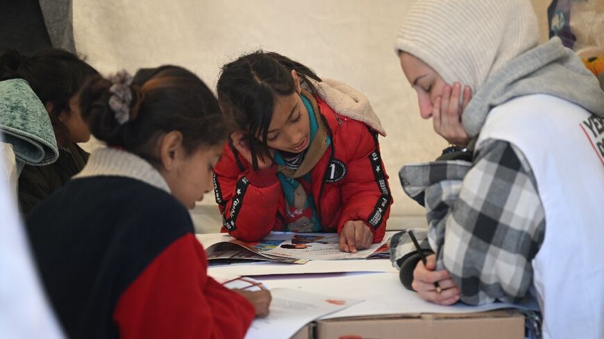 Psychologists carefully monitor children's drawings for signs of trauma from last week's Turkish quake