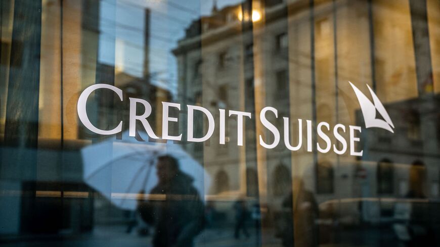 This photograph taken on March 24, 2023 in Geneva, shows a sign of Credit Suisse bank. - The marriage of UBS and Credit Suisse was hastily arranged to prevent a global financial meltdown -- but the size of the resulting megabank could cause domestic problems in Switzerland, the central bank admitted on March 23, 2023. (Photo by Fabrice COFFRINI / AFP) (Photo by FABRICE COFFRINI/AFP via Getty Images)