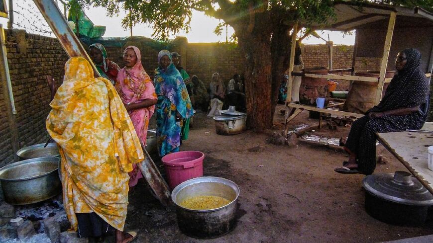 A charity kitchen for the displaced at a camp in Wad Madani, the capital of Sudan's al-Jazirah state
