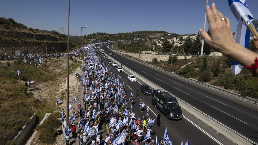 Protesters against the judicial overhaul have been on a days-long march from Tel Aviv to Jerusalem