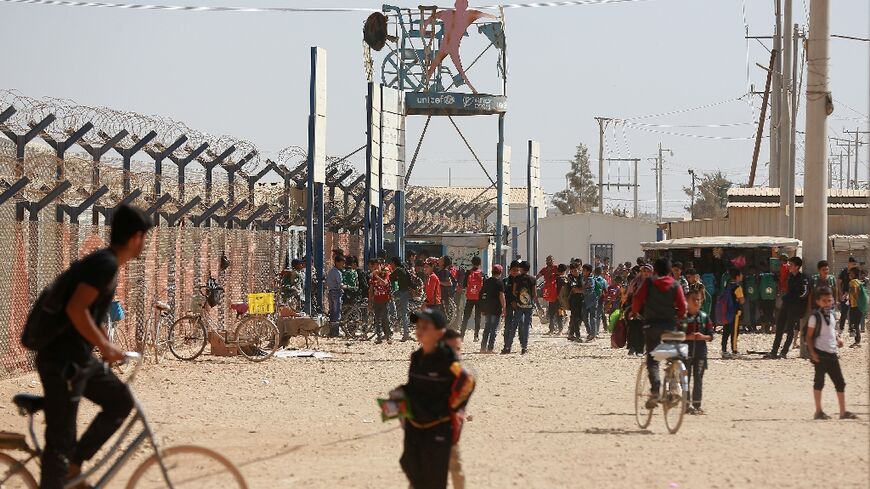 An October 2022 file picture of Jordan's Zaatari camp, which is home to some 80,000 Syrian refugees according to the United Nations