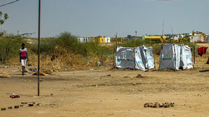 A camp for people internally displaced by Sudan's war, in al-Suwar near Wad Madani 
