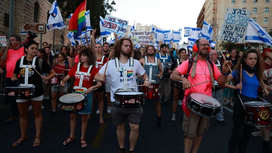 People take to the streets of Jerusalem to protest against the Israeli government's judicial overhaul bill