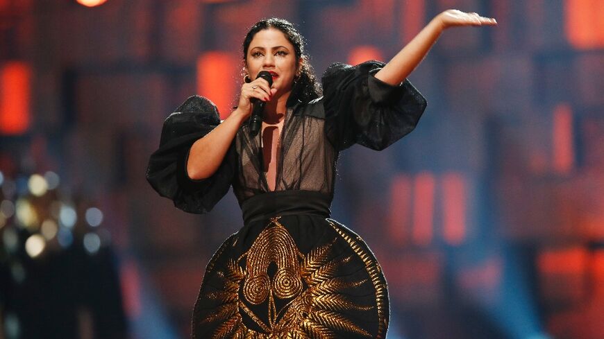 Tunisian singer-songwriter Emel Mathlouthi performs during the 2015 Nobel Peace Prize Concert at the Telenor Arena in Oslo, Norway