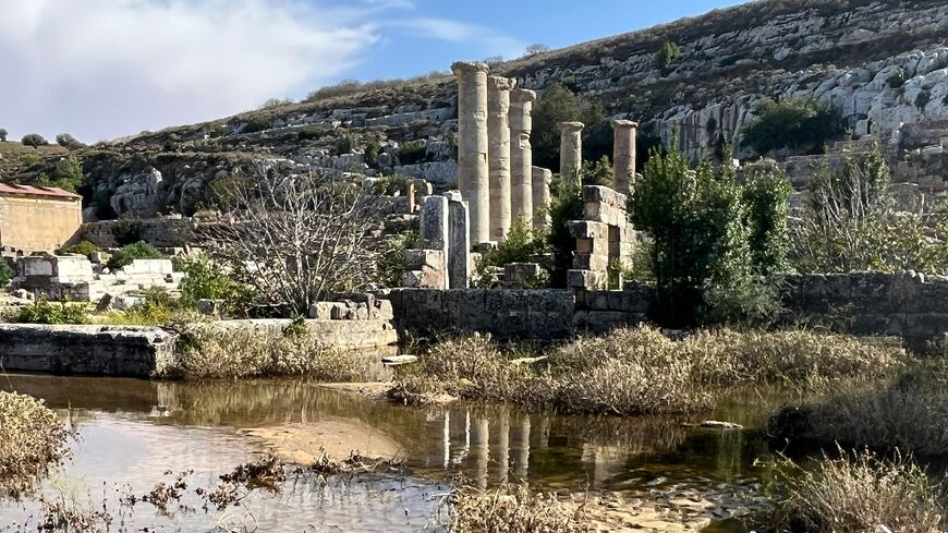 Floodwaters remain trapped amid the ruins of ancient Cyrene, raising fears for the UNESCO-listed monuments of one of Libya's premier ancient sites