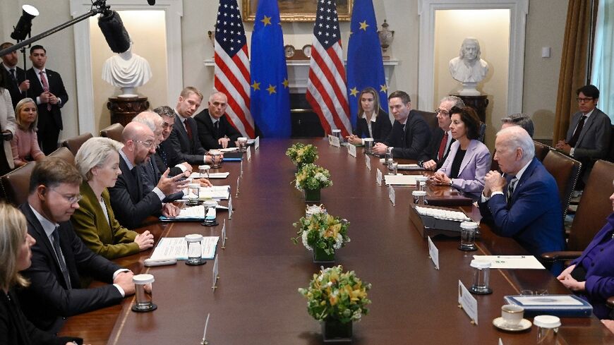 US President Joe Biden met EU Commission President Ursula von der Leyen and European Council President Charles Michel at the White House