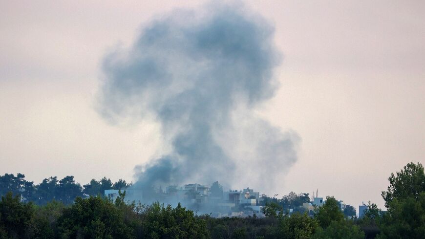 Smoke billows after an Israeli strike on the Lebanese village of Alma Ach-Chaab