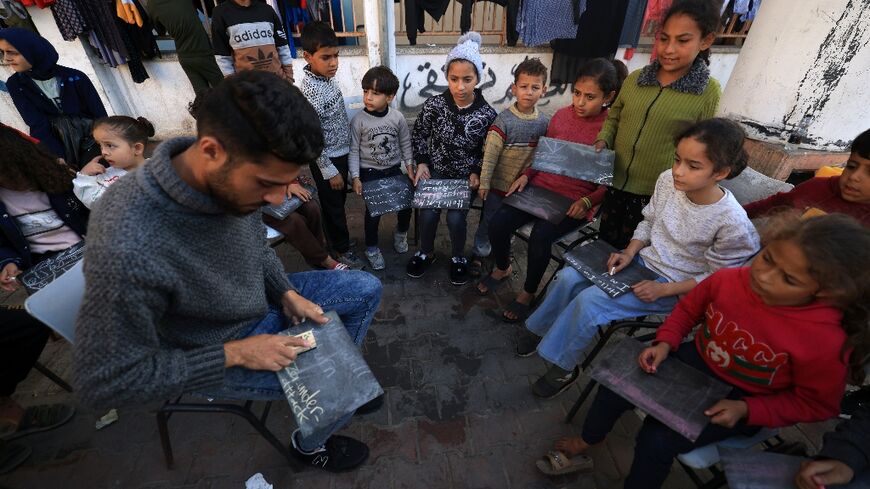 In Gaza, Teacher Brings School To Displaced Children - Al-Monitor ...