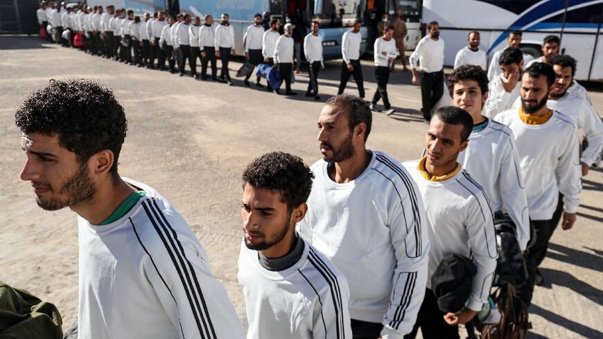 Egyptian migrants awaiting deportation by the Tripoli-based government