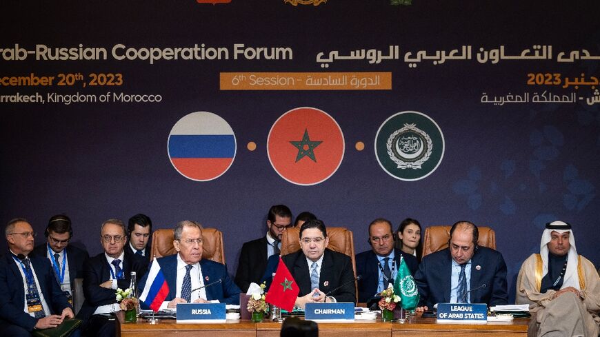 Russia has joined Arab countries at a forum in Morocco in calling for a ceasefire in the fighting between Israel and Hamas militants that has killed thousands in the besieged Gaza Strip