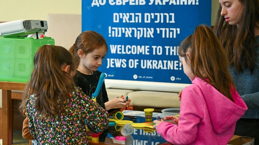 Young girls play at the 'rescue village' run by the Association of Hungarian Jewish Communities