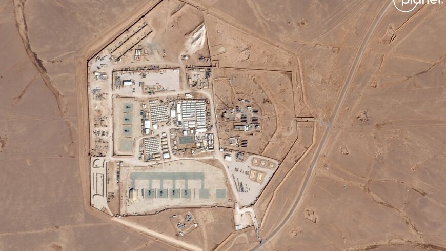 A handout satellite picture released by Planet Labs PBC and captured on October 12, 2023 shows a view of the base, known as Tower 22, operated by US troops that suffered a drone attack killing three American troops