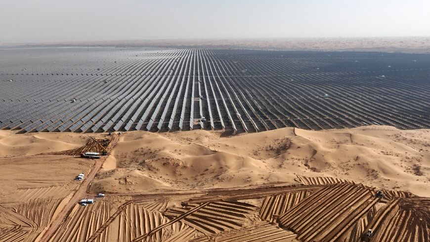 A field of solar panels in China, which the IEA dubs 'the world's renewables powerhouse'