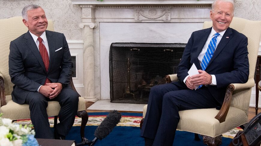 US President Joe Biden (R) and Jordan's King Abdullah II -- seen in 2021 -- will meet at the White House on February 12, 2024