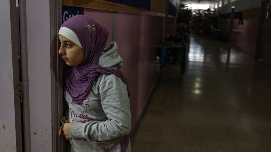 Lebanese who fled the south have taken shelter at a school in Tyre