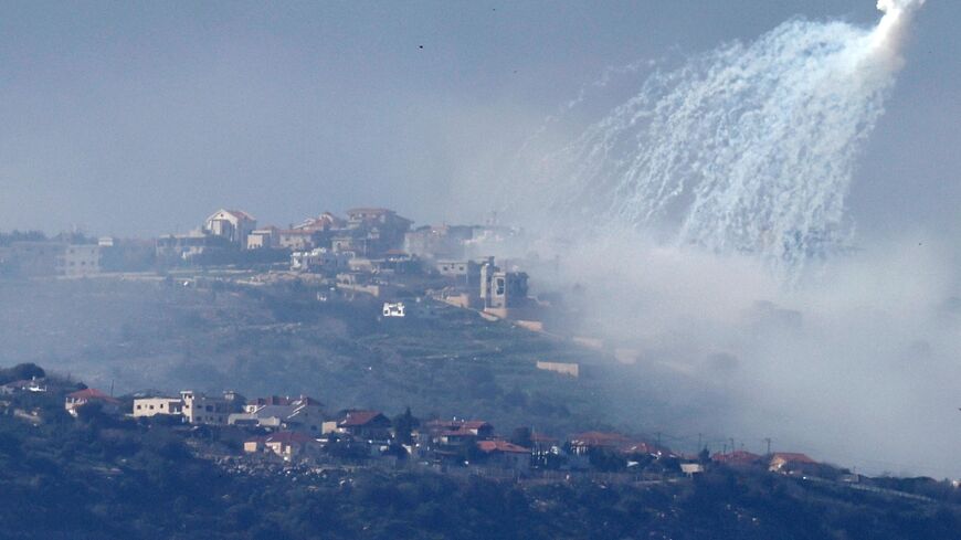 Smoke billows following Israeli bombardment of the Lebanese village of Markaba 