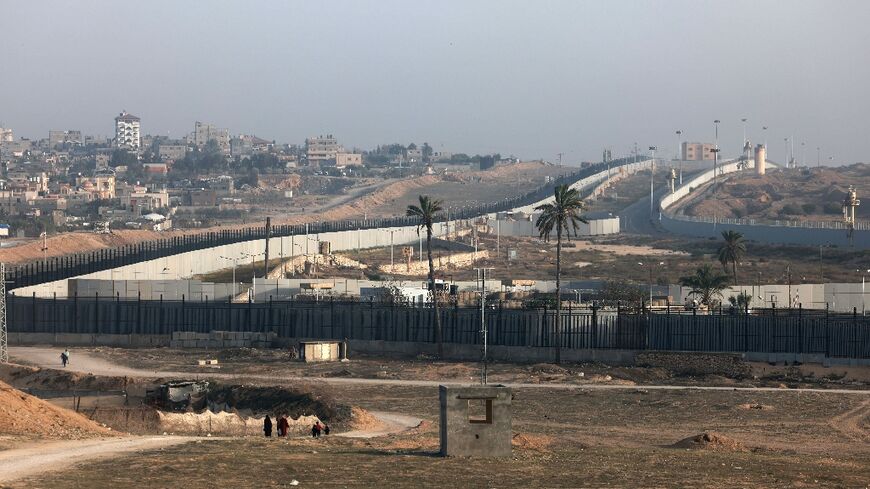 The Gaza-Egypt border seen on March 30, 2024 amid the ongoing conflict in the Palestinian territory between Israel and the militant group Hamas