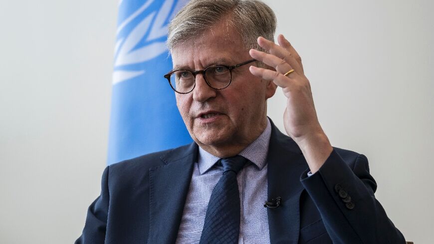 United Nations Under Secretary-General for Peace Operations Jean-Pierre Lacroix speaks to AFP at UN headquarters in New York City on May 21, 2024