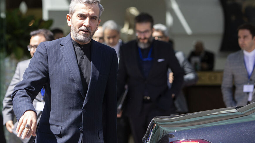 Iran's chief nuclear negotiator Ali Bagheri Kani leaves after talks at the Coburg Palais, the venue of the Joint Comprehensive Plan of Action (JCPOA) in Vienna on August 4, 2022. - The United States and the European Union's Iran nuclear envoys on August 3, 2022 said they were travelling to Vienna for talks with Tehran's delegation as they seek to salvage the agreement on its atomic ambitions. (Photo by Alex HALADA / AFP) (Photo by ALEX HALADA/AFP via Getty Images)