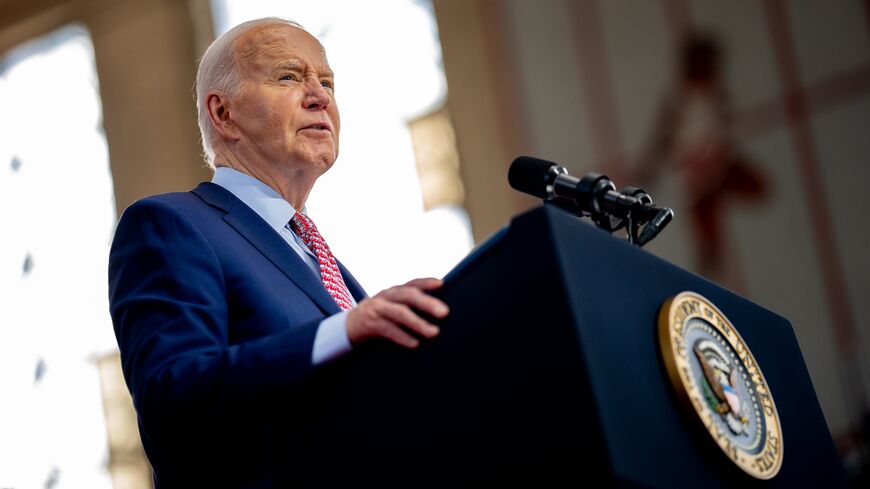 US President Joe Biden speaks during a campaign rally at Girard College on May 29, 2024, in Philadelphia, Pennsylvania.