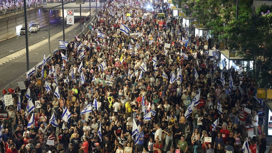 Israelis march in Tel Aviv to demand urgent government action to bring home hostages held in Gaza