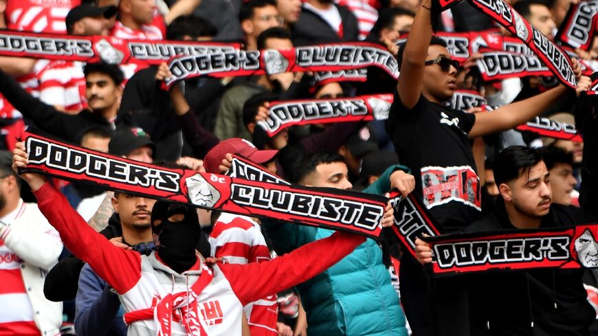 Ultra supporters of Tunsian Club Africain during match against on March 3 -- matches provide relative freedom to express political sentiments