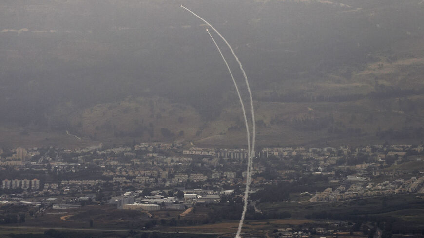 TOPSHOT - A picture shows a Israel's Iron Dome missile defence system launching to intercept rockets being fired from Lebanon, next to the northern Israel city of Kiryat Shmona, near the near the Lebanon border on May 10, 2024, amid ongoing cross-border clashes between Israeli troops and Hezbollah fighters. (Photo by Jalaa MAREY / AFP) (Photo by JALAA MAREY/AFP via Getty Images)