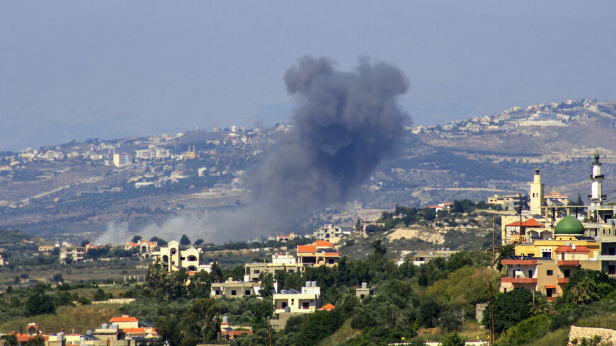 Smoke billows following an Israeli airstrike on the southren Lebanese village of Siddiqin on June 1, 2024, amid ongoing cross-border clashes between Israeli troops and Hezbollah fighters. 