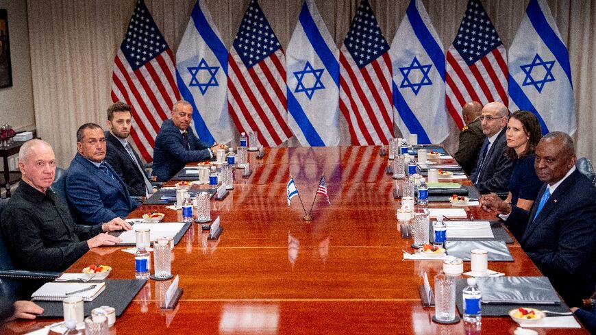 US Secretary of Defense Lloyd Austin (R) meets with Israeli Defense Minister Yoav Gallant (L) at the Pentagon on June 25, 2024