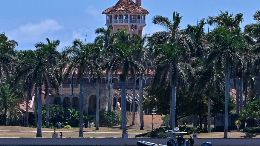 Police provide security at Mar-a-Lago in Florida, where Israeli Prime Minister Benjamin Netanyahu is meeting with former US resident Donald Trump, on July 26, 2024