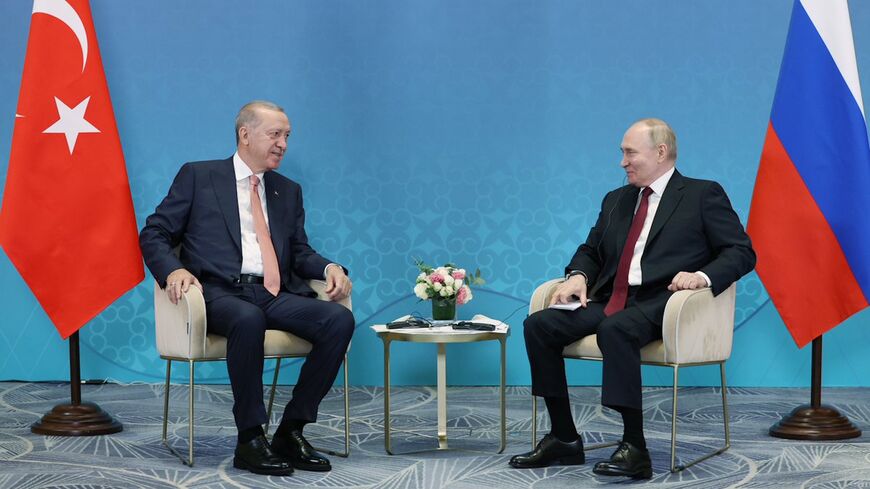 Turkish President Recep Tayyip Erdogan and his Russian counterpart, Vladimir Putin, meet on the sidelines of the Shanghai Cooperation Organization (SCO) summit in the Kazakh capital of Astana on July 3, 2024.