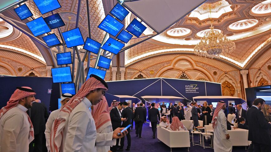 Saudi and foreign journalists are pictured at the Future Investment Initiative forum at the King Abdulaziz Conference Center in Saudi Arabia's capital Riyadh on Oct. 29, 2019. 