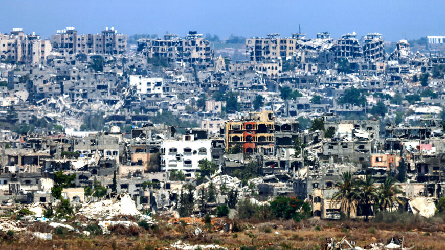 Destroyed buildings are pictured in area near the border with the Gaza Strip and southern Israel on July 2, 2024 amid the ongoing conflict in the Palestinian territory between Israel and Hamas. 