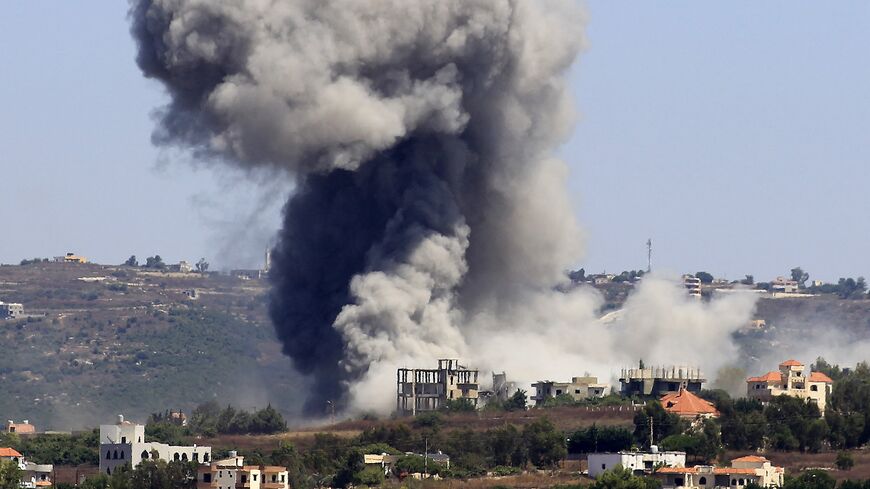 Smoke billows from the site of an Israeli airstrike in the southern Lebanese village of Jibbain, July 11, 2024.