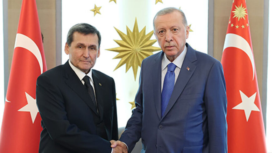 Turkish President Recep Tayyip Erdogan received Rashid Meredov, Turkmenistan foreign minister, at Cankaya Presidential Palace on Aug. 13, 2024.