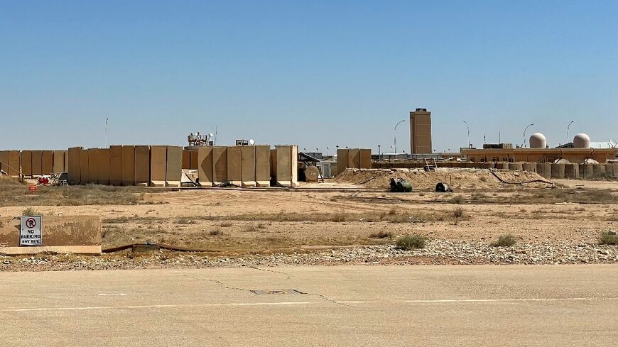 This picture taken on July 8, 2021 shows a view of the Ain al-Assad air base hosting US forces in Iraq in the western Anbar province