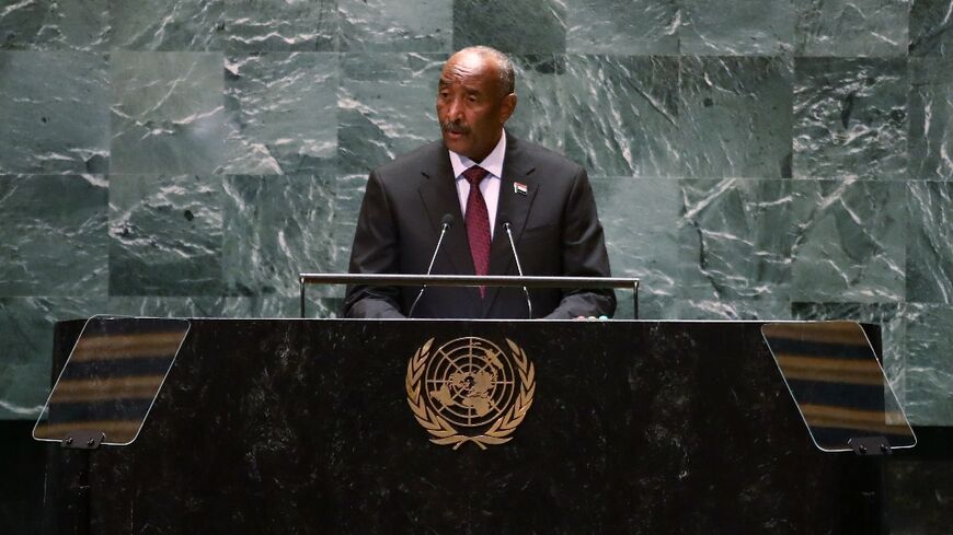 Sudanese army chief Abdel Fattah al-Burhan addresses the United Nations General Assembly in New York, where world leaders have called for an end to Sudan's wartime suffering